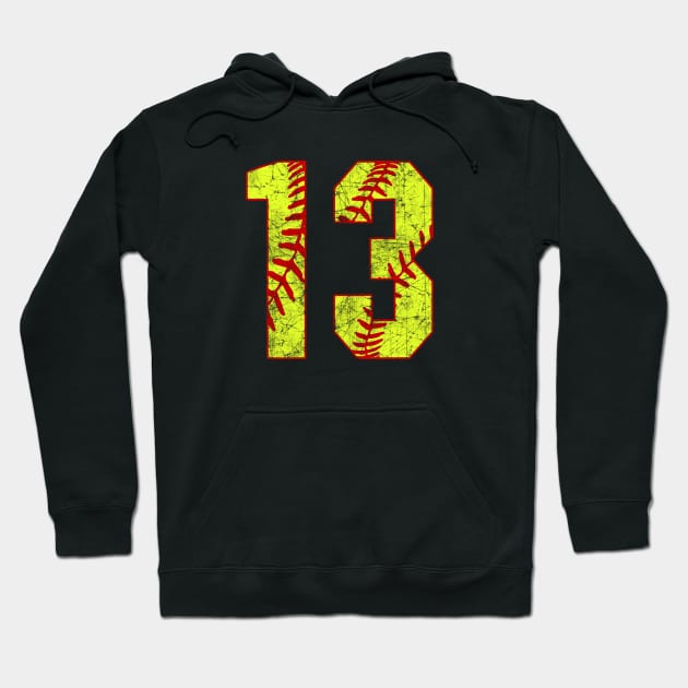 Fastpitch Softball Number 13 #13 Softball Shirt Jersey Uniform Favorite Player Biggest Fan Hoodie by TeeCreations